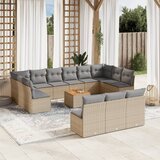 Maison Chic Seti vrtnega pohištva - Vrtna garnitura - Vrtni pohištvo set 14-delna z blazinami bež poli ratan, (21810423) | Shoptok.si