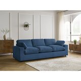 Bobochic Paris Modra sedežna garnitura iz rebrastega žameta 250 cm Belair – | Shoptok.si