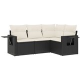  The Living Store Vrtna sedežna garnitura 4-delna z blazinami črna poli ratan - Vrtna Sedežna Garniture, (21452938) | Shoptok.si