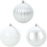  Set božićnih kuglica XXL 3 kom. Bijela &amp;Oslash; 25 cm Plastika Slike