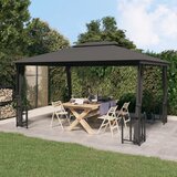 vidaXL Paviljon s stranicami in dvojno streho 3x4 m antracit | Shoptok.si