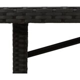  Vrtni stol sa staklenom pločom crni 190x80x75 cm od poliratana | shoptok.hr