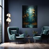  Sodobna stenska dekoracija Zlati listi fantazije - PREMIUM ART () | Shoptok.si