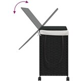 vidaXL Košara za perilo s kolesi črna 60x35x60,5 cm ratan | Shoptok.si