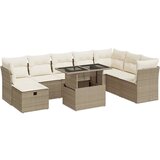 Maison Chic Seti vrtnega pohištva - Vrtna garnitura 9-delna z blazinami bež poli ratan, (21797140) | Shoptok.si