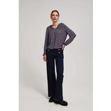 Marisse Patterned V-Neck Blouse In Lavender | shoptok.hr