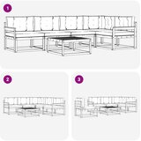 Set vanjskih sofa 6 kom. Bijela i bež Poliester | shoptok.hr