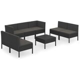  8-dijelna vrtna garnitura od poliratana s jastucima crna | shoptok.hr
