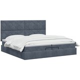  Krevet od pjene s madracem i LED-om Tamnosiva 200 x 200 cm | shoptok.hr