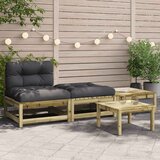  Vrtna sofa bez naslona za ruke s jastucima i tabureima | shoptok.hr