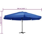 vidaXL Vrtni suncobran s aluminijskom šipkom 600 cm azurno plavi | shoptok.hr