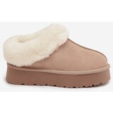 Boto Leather Suede Snow Boots Women with Fur Beige Mivelle | Shoptok.si