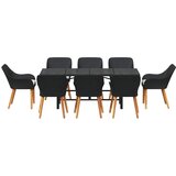  Vrtni set za objed s jastukom 9 pcs Crna poliratan | shoptok.hr