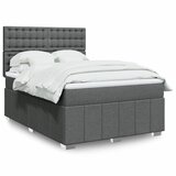 Maison Chic Box spring postelja - Vzmetna postelja z vzmetnico temno siva 140x200 cm blago SL5409, (21903715) | Shoptok.si