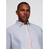 Ombre Elegant men's oxford shirt with embroidery - blue | Shoptok.si