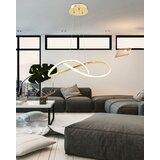 Toolight Stropna viseća svjetiljka prsten Moderna LED + daljinski upravljač APP394-CP Zlato | shoptok.hr