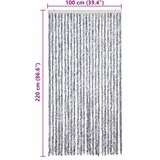  Zastor protiv insekata sivo-bijeli 100 x 220 cm šenil | shoptok.hr