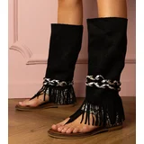 D/CEO marka niezdefiniowana Black women's sandals with high upper Rotina