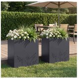 vidaXL Vrtna saksija 2 kom. Antracit 50 x 30 x 49 cm Čelična vrata - Antracit 50 x 30 x 49 cm 2 | shoptok.hr