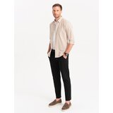 Ombre Men's chino pants with decorative waistband - black | shoptok.hr