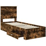 Krevetna konstrukcija Dimljeni hrast i srebrna 70 x 190 cm | shoptok.hr
