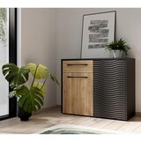 Mömax komoda karlshamn, črna, barva hrasta | Shoptok.si