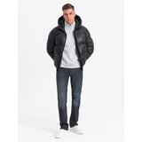 Ombre Men's warm puffer jacket with welts - black | Eponuda.ba