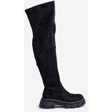 Boto Women's Over the Knee Eco Suede Boots Black Irithalla | Shoptok.si
