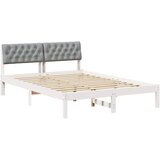  Okvir kreveta s uzglavljem Bijela i svijetlosiva 120 x 200 cm | shoptok.hr
