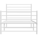 Metalni okvir kreveta uzglavlje i podnožje bijeli 90x190 cm | shoptok.hr
