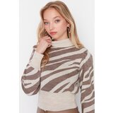 Trendyol Mink Animal Jacquard Knitwear Sweater | shoptok.hr