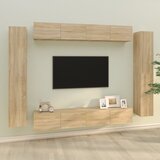  8-dijelni set TV ormarića boja hrasta sonome konstruirano drvo | shoptok.hr
