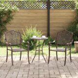 vidaXL vrtni stoli 2 kosa bronasta lita aluminij | Shoptok.si