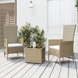 Maison Chic Seti vrtnega pohištva - Vrtna garnitura - Vrtni pohištvo set 3-delna bež poli ratan in jeklo, (21810171) | Shoptok.si