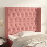  Uzglavlje s ušima ružičasto 93x16x118/128 cm baršunasto | shoptok.hr