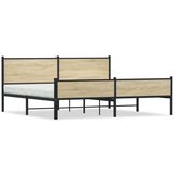 Metalni okvir kreveta bez madraca boja hrasta sonome 193x203 cm Cijene