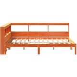  Knjižna postelja brez vzmetnice vošč. rjava 120x200 cm borovina | Shoptok.si