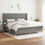  Krevet s oprugama i madracem tamnosivi 200 x 200 cm od tkanine | shoptok.hr