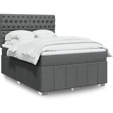 Maison Chic Box spring posteljni - Vzmetna postelja z vzmetnico temno siv 140x190 cm blago SL18081, (21894478) | Shoptok.si