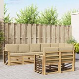  Set vanjskih sofa 8 pcs Bijela i bež 306 x 128,5 x 73 cm | Shoptok.si