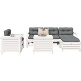  7-dijelni set vrtnih sofa bijeli od masivne borovine Cijene
