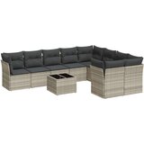  10-dijelni set vrtnih sofa poliratan s jastucima svijetlosivi | shoptok.hr