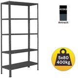 Polica metal-metal 188x90x30 5x80kg antracite