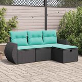  4-dijelni set vrtnih sofa od poliratana s jastucima crni | shoptok.hr
