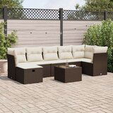 vidaXL 8-dijelni set vrtnih sofa s jastucima smeđi od poliratana | shoptok.hr