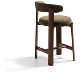 Kave Home Zelen/v temni naravni barvi barski stol iz masivnega jesena (višina sedeža 65 cm) Granite – | Shoptok.si
