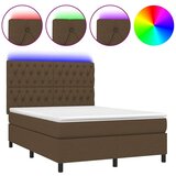  box spring s madracem LED tamnosmeđi 140x190 cm tkanina | shoptok.hr