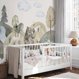  Foto tapeta - Green Hills - a Valley With Animals Painted in Watercolours 250x175 Vodootporna | shoptok.hr