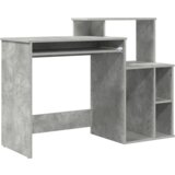 vidaXL Miza z shranjevanjem Betonsko siva 120.5x44x88.5 cm Inženirski les | Shoptok.si