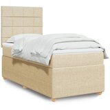 vidaXL Krevet s oprugama i madracem krem 90 x 200 cm od tkanine | shoptok.hr